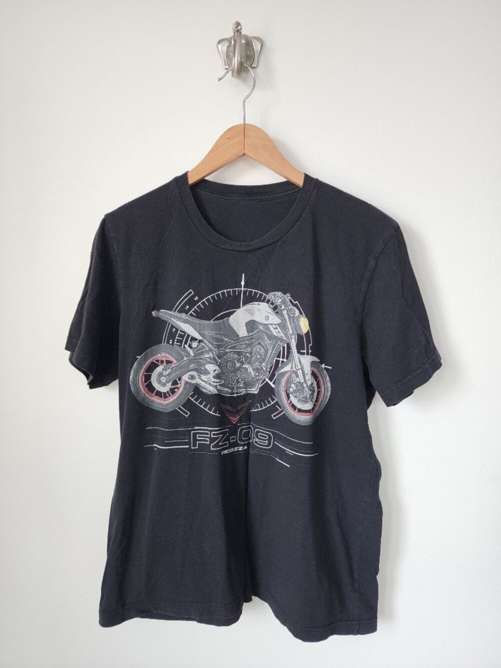 Ridezza black motorcycle FZ-09 short sleeve T-shirt M